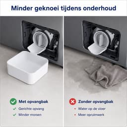 VHV Opvangbak voor Wasmachinefilter - Lekbak voor Pompfilter - Wateropvangbak voor Restwater - Compact 16,2 x 16,2 x 4,3 cm - Voor Veel Voorladers - Wit — thumbnail 5