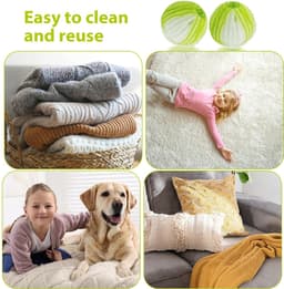 COOAU - 12 Stuks Herbruikbare Pluisballen voor Wasmachine - Dierenhaarverwijderaar voor Katten & Honden - Verwijdert Haar en Pluis Effectief - Wasballetjes voor Wasdroger - Veilig voor Alle Stoffen - Groen — thumbnail 5