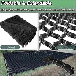 Grind Stabilisator Grid - Grondrooster Oprit - Opritten Versterken - Hoge Draagkracht - 40x40 cm - Zwart — thumbnail 4