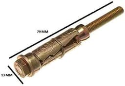 Metselwerk Ankers - Bevestigingsbouten - Stevig Bevestigen - Roestbestendig Staal - M6 x 75MM 100 Stuks - Geel — thumbnail 2