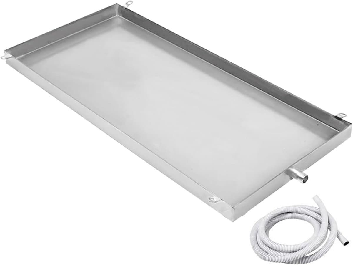 Wasmachine Lekbak - Roestvrij Staal - Water Opvangen - Hoge Anti-Overlooprand - 30x110cm - Zilver — afbeelding 1