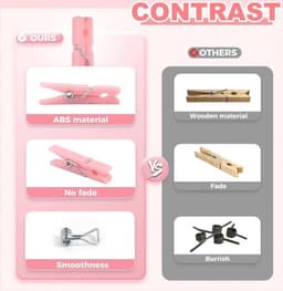 Mevrouw Jones 50 stuks babyborstel wasknijpers, spelletjes voor meisjes, kunststof wasknijpers met waterdichte tas, mini wasknijpers, grote verpakking, doe-het-zelf knutselwerk — thumbnail 3
