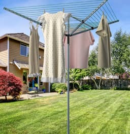 Droogmolen met 4 armen - Wasrek buiten Kledingdroger - Kleding Drogen - 50 meter waslijn - 213 cm hoog - Zilver — thumbnail 5