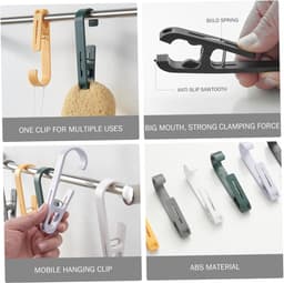 Wasknijpers - Klemmen - Wassen Organiseren - Antislip Grip - 8 Stuks - Zwart — thumbnail 3