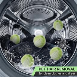 Haarballen voor wasmachine - 12 stuks - groen-wit - herbruikbaar - schone kleding zonder pluisjes - ShopVlot — thumbnail 3