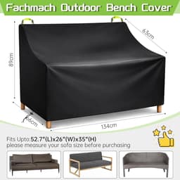 Tuinstoel Beschermhoes voor 2-Zits Bank met Ventilatieopeningen, Waterdicht en UV-Bestendig, Robuust Oxford Stof, Geschikt voor Tuinmeubelen (134 x 66 x 89 cm) — thumbnail 3