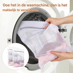 Set wasnetten - Waszak voor de wasmachine - 4 stuks 30x40 cm - Verborgen ritssluiting en ademend gaas - Voor bh's, sokken en op reis - Zwart — thumbnail 3