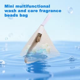3 stuks - Waszak - Mini waszakjes - Mini Mesh Waszakken - Tas Wasnetten - Reiswaszak - Waszak Wasmachine - BH-waszakje - met rits - herbruikbare - huishoudelijke artikelen - voor bh's, ondergoed, sokken en kleine accessoires - 12*12 cm - beige — thumbnail 4