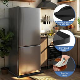 Siliconen lekbak - Lekbak Wasmachine - 60 × 60 cm × 1,5 cm - flexibel en oprolbaar beschermmat - voor bovenop of onder wasmachine en koelkast - Zwart — thumbnail 5