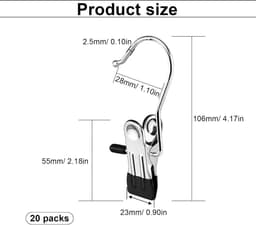 Knijphangers - Zwart - 12 cm - 360° Draaibaar - Voor Kleding en Handdoeken — thumbnail 3