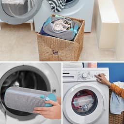 Waszak voor schoenen, herbruikbare waszak voor de wasmachine, 360° reiniging, grijs, 2 stuks, ideaal voor sneakers en sportschoenen — thumbnail 3