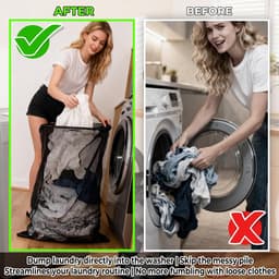 Wasnetten set van 2 - 70x90 cm - fijnmazig materiaal - beschermt kleding tijdens het wassen - SnelShoppen — thumbnail 5