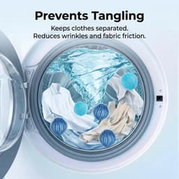 SnelShoppen - Set van 12 Anti-Haarballen, Wasmachine, Haarvanger, Wasbal, Dierenharen Vangen, Marineblauw en Lichtblauw, Effectieve Wasaccessoires, Sc — thumbnail 5