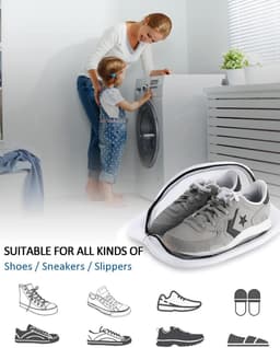 SnelShoppen - Wasnet voor Schoenen, 2 Stuks, Waszak voor Sneakers en Sokken met Rits (38 x 21 x 23 cm), Bescherming tijdens het Wassen — thumbnail 4