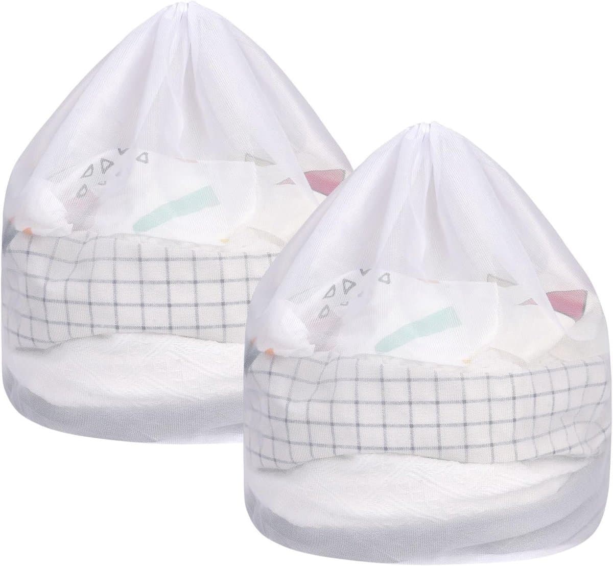SnelShoppen - Waszak met Trekkoord, 2 Stuks, Fijn Net Duurzaam, 60 x 80 cm, Waszakken voor Wasmachine, Reizen, Delicate Kleding, Bh's, Baby Handdoeken — afbeelding 1