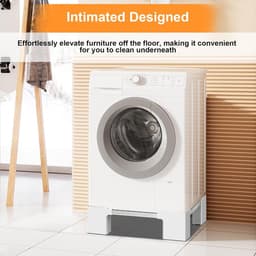 SnelShoppen - Verstelbaar Meubelonderstel voor Koelkast en Wasmachine - Trillingsbestendige Sokkels - Draagkracht 400 kg - Hoogte 16,1 cm en 46-69 cm — thumbnail 3