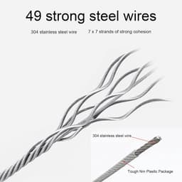 Uittrekbare waslijn van roestvrij staal, uittrekbaar, uittrekbaar tot 4,2 m/20 kg, voor binnen en buiten (zilver) — thumbnail 4