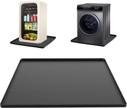Lekbak Wasmachine - 60 x 65 cm - Siliconen Opvangbak - Opstaande Rand – Lekbak Koelkast Vaatwasser Diepvriezer - Lekbak voor Wasmachine en Vaatwasser - Opvangbak - universele wasmachine lekbak - Wasmachine opvangbak - afvoerbak - Zwart — thumbnail 1