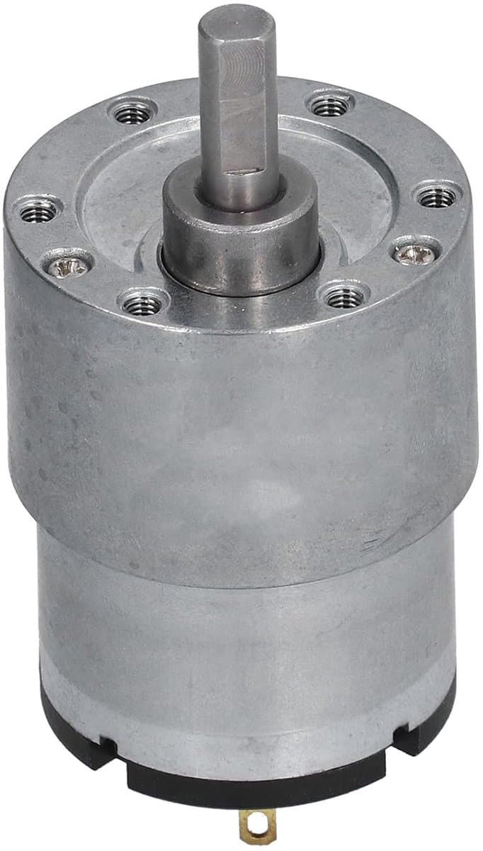 Gelijkstroommotor met tandwieloverbrenging DC12V 320RPM | Ondersteunt rotatie met de klok mee en tegen de klok in D-vormige as van circa 6 mm dik Wikkeling van zuiver koper — afbeelding 1