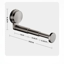 2 stuks - zuigkoker kledingrek - uittrekbare wasrek, muur kledinghouder - zuigbevestiging zonder boren - ABS - flexibel uittrekbaar ontwerp - 20x9.3cm - eschikt voor balkon, huis en badkamer - pistoolgrijs — thumbnail 2