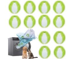 Harenverwijderingsbal voor de wasmachine, 12 stuks, voor het verwijderen van dierenharen uit de wasmachine