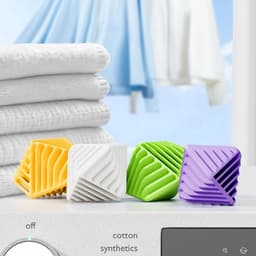 Set van 4 drogerballen, kledingverzorgingsballen, anti‑matten wasverzachterballen, geschikt voor thuis, wasserij, badkamer, reizen, appartement, slaapzaal en hotel — thumbnail 2