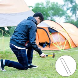 SnelShoppen - U-vormige Grondankers, 30 cm, Sterke en Duurzame Tentpinnen, Gechroemde Stalen Stormbestendige Haringen voor Camping, Trampoline, Schomm — thumbnail 2