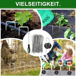SnelShoppen - 50x Weed Cloth Hooks, Tuinankers, Anti-Roest Gegalvaniseerde Grondpennen, U-vormige Tentpennen voor Tuin, Camping, Groentetuin, 150x40mm — thumbnail 2
