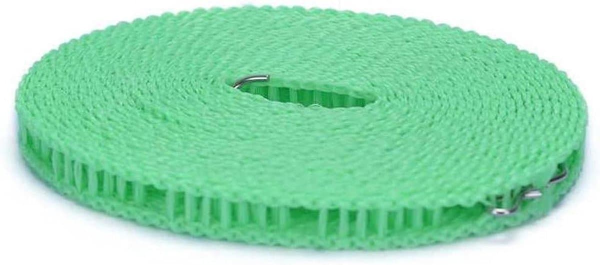 Nylon Waslijnen - Droogtouw Reizen - Kleding Drogen - Winddicht Hekontwerp - 3/5/8/10 Meter - Groen — afbeelding 1