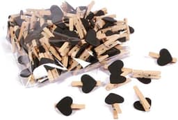 Houten Pinnen Clips - Fotohouders Hart - Knutselen Decoreren - Natuurlijk Hout - 100 Stuks - Wit — thumbnail 5