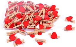 Houten Pinnen Clips - Fotohouders Hart - Knutselen Decoreren - Natuurlijk Hout - 100 Stuks - Wit — thumbnail 2