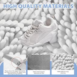 SnelShoppen - Waszak voor Wasmachine met Rits - Schoenentas Anti-deformatie voor Sneakers - 1 Stuk, Mesh Schoenen (Wit) — thumbnail 4