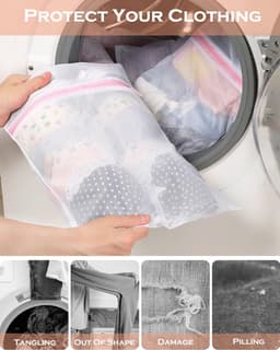 Thijox - Wasmachine wasnet-waszak voor beha, schoenen, ondergoed, babykleding, sokken, reizen, 5 stuks, met ritssluiting, duurzaam materiaal — thumbnail 3