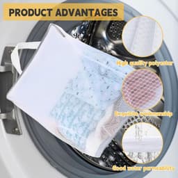SnelShoppen - Pack van 4 Grote Wasnetten Reiswaszak met Handvat, Herbruikbare Waszak voor Ondergoed, Sokken, Zijde Shirts en Andere Kleding (50 x 60 x — thumbnail 5