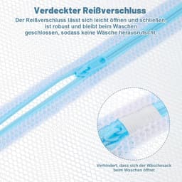 SnelShoppen - 2 Stuks Wasnet Groot 90x110cm - Herbruikbare Waszak met Rits voor Kleding, Shirts, Sweaters, Jas, Broeken - Waskorf voor Wasmachine - Wi — thumbnail 4