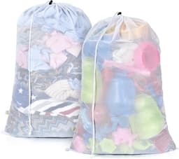 SnelShoppen - OTraki Mesh Waszak - Sterke Waszak voor Kleding, Wasgoed en Sportkleding - Ademend Netstof, Handvatten, 60x50 cm - Ideaal voor Thuis, Sp — thumbnail 1