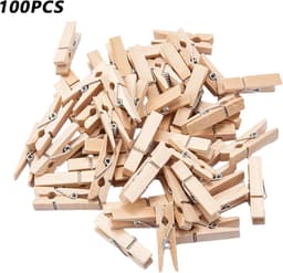 Mini Houten Haringen - Houten Wasknijpers - Decoratieve Fotowand - Natuurlijk Materiaal - 100 Stuks - Natuurlijk — thumbnail 2