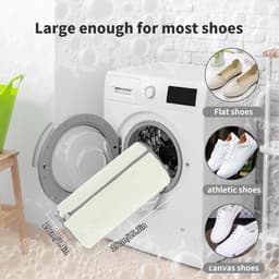 2 x Dikke Waszakken voor Wasmachine, Wit, Herbruikbaar, Anti-deformatie, 360° Reiniging, met Verborgen Rits, Geschikt voor Sportschoenen en Kleding — thumbnail 5