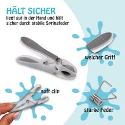 Wasknijpers - Kledingklemmen Wasgoedklemmen - Was ophangen - 100% kleurecht - 8 cm - Antraciet roze — thumbnail 3