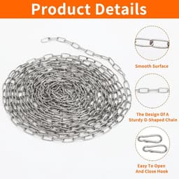 Ketting van RVS, 1.5 mm, 6 m, Geschikt voor Hangen, Hond, en Anker, Duurzame en Sterke Linkketting voor Diverse Toepassingen — thumbnail 2