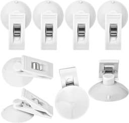 Zuignap Clips - Zuignap Klemmen - Lichte Voorwerpen Vasthouden - Sterke Zuigkracht - 8 stuks - Wit — thumbnail 1