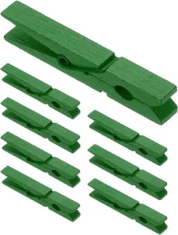 Wasknijpers, 100 stuks kleurrijke houten knijpers met sterke grijpkracht voor foto's, kleding, decoratief knutselwerk, groen — thumbnail 1