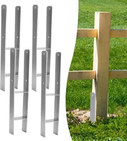 H-paalanker 4 stuks - Paaldrager grondanker - Houtbouw projecten - Stabiel en duurzaam - 600 mm lengte - Zwart — thumbnail 1