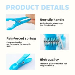Dailygoods- Wasknijpers 48 Stuks - Opbergmand - Antislip - Multifunctioneel - Roestvrijstalen Veer - Handdoekklemmen - Wasclips — thumbnail 3