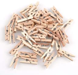 Houten Kleding Klemmen - Mini Knijpers - Ambachten Versieren - Natuurlijke Houtkleur - 1000 Stuks - Natuurlijk — thumbnail 4