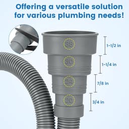 Dailygoods- Verlengslang 1 m - Universele Set - Verbindingsstuk - Klemmen - Hoekhouder - Flexibele Uitlaatverlengset - Afvoerslang — thumbnail 4