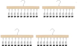 Dailygoods- Sokkendroger 360° draaibaar - Wasrek van Hout - 10 Clips - Ruimtebesparend - Ondergoed/Kledinghanger - Duurzaam Materiaal — thumbnail 1