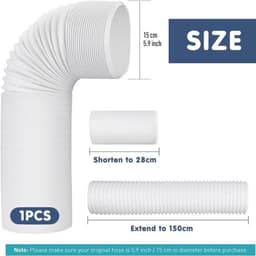 Airconditioningslang 150 mm - Draagbare airconditioning afvoerslang - Airconditioningslang - Linkshandige- Luchtafvoerslang - Buitendiameter Ø150 mm - Lengte 1,5 m — thumbnail 2