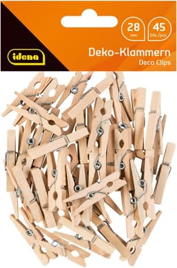 Houten Knijpers - Mini Clips - Knutselen Decoratie - Natuurlijk Hout - 90 Stuks - Beige — thumbnail 4
