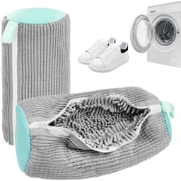 Dailygoods - OMJMYY 2 stuks waszakken voor schoenen, wasmachine, waszak voor schoenen, herbruikbaar, waszakken voor schoenen met ritssluiting, bescherming voor schoenen en kleding (grijs) — thumbnail 1